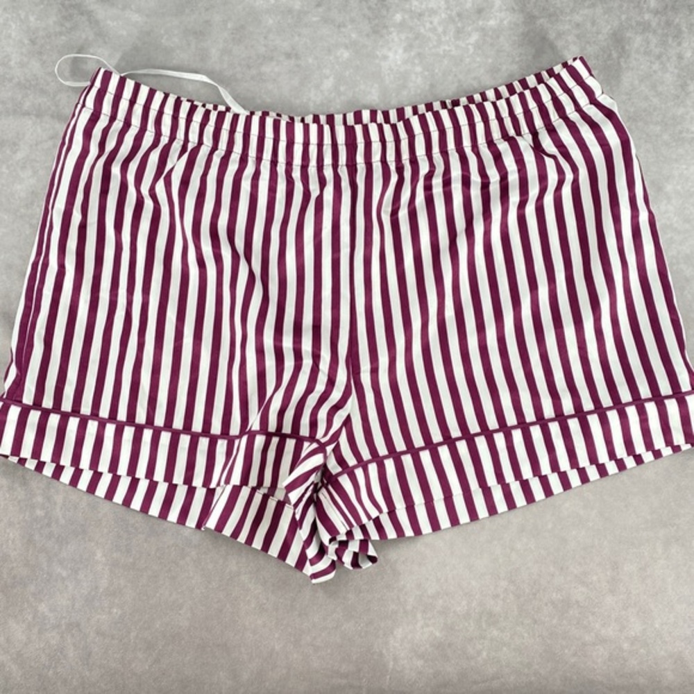 INC Women's satin sleep shorts-XL Purple striped